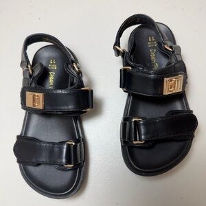 Dream Pairs Black Sandals with Gold Buckles brand NEW